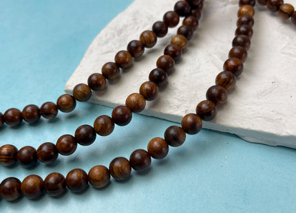 6mm 8mm 10mm 12mm Smooth Round Dark Brown Tiger Skin Natural Sandalwood Beads Aromatic Wood Meditation Beads #4555