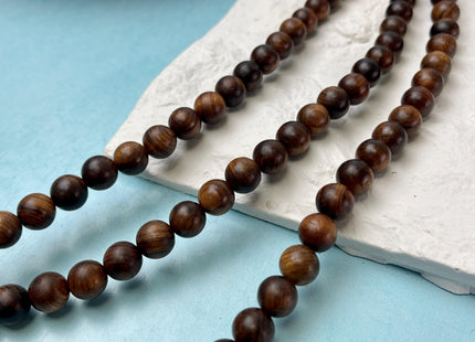 6mm 8mm 10mm 12mm Smooth Round Dark Brown Tiger Skin Natural Sandalwood Beads Aromatic Wood Meditation Beads #4555