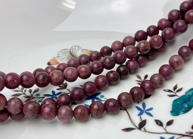 6mm 8mm 10mm 12mm Smooth Round Purple Tiger Skin Natural Sandalwood Beads Aromatic Wood Meditation Beads #4556