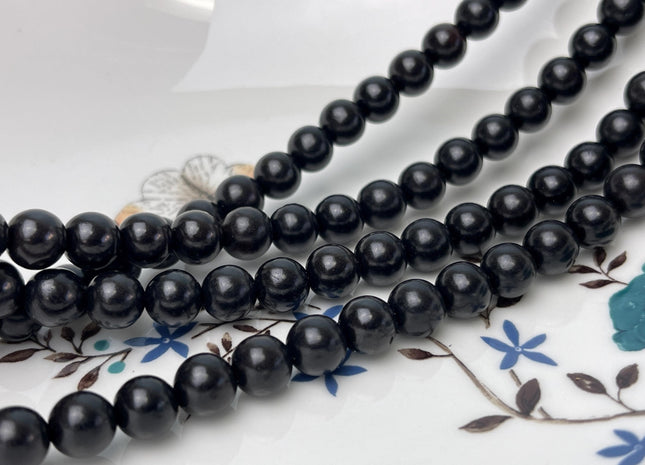 6mm 8mm 10mm 12mm Smooth Round Black Natural Sandalwood Beads Aromatic Wood Meditation Beads #4557