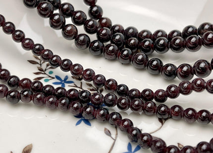 6mm 8mm 10mm Large Hole Smooth Round Red Garnet Gemstone Beads Hole Size 2.0 mm 14.5 Inches #4577