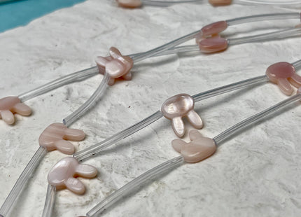 1 Piece 10x12mm Bunny Rabbit Head Shape Pink Natural Mother of Pearl Gemstones Beads Genuine MOP Gemstones Drilled Loose Beads #4570