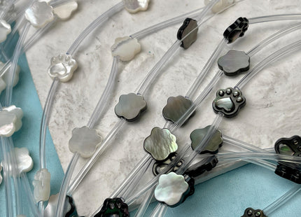 5 Pieces 10mm Paw Print Shape Natural Mother of Pearl Gemstones Beads Genuine MOP Gemstones Drilled Loose Beads #4567