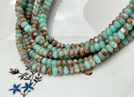 4x6 mm Impression Jasper Smooth Rondelle Shape Sea Sediment Jasper Discs Gemstone Beads 15.5 Inches Strand #4605