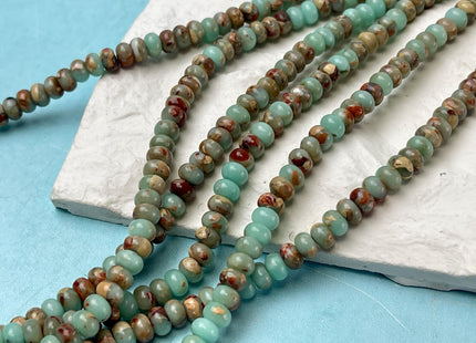 4x6 mm Impression Jasper Smooth Rondelle Shape Sea Sediment Jasper Discs Gemstone Beads 15.5 Inches Strand #4605