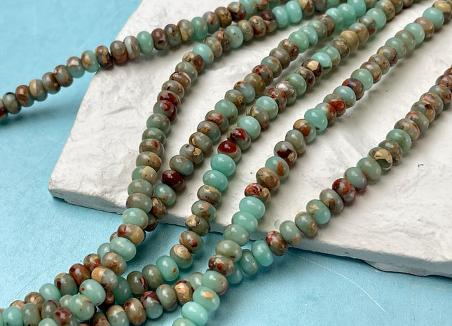 4x6 mm Impression Jasper Smooth Rondelle Shape Sea Sediment Jasper Discs Gemstone Beads 15.5 Inches Strand #4605