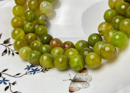 14 mm Faceted Round Agate Gemstone Beads Heat Treated Multi Lime Green Brown Color Natural Gemstone Agate 15.5 Inches Strand #4591