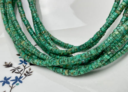 2x4 mm Heishi African Turquoise Gemstone Beads 15.5 Inches Strand #4609
