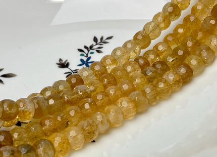 7x10 mm Faceted Rondelle Citrine Gemstone Beads Genuine 15.5 Inches #4608