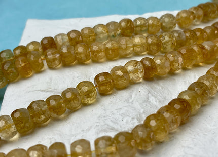 7x10 mm Faceted Rondelle Citrine Gemstone Beads Genuine 15.5 Inches #4608