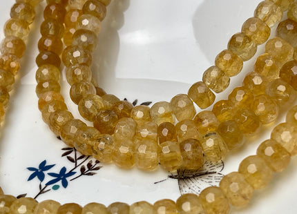 7x10 mm Faceted Rondelle Citrine Gemstone Beads Genuine 15.5 Inches #4608