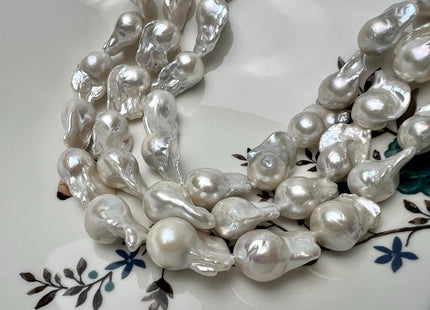 12x17-15x24 mm AA Natural White Freshwater Baroque Pearl Beads Genuine High Luster And Quality Natural White Baroque Pearls #P2873