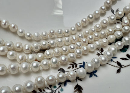 90 inches 8-8.5 mm Genuine AA Natural White Potato Pearl Necklace, Bridal Pearl Necklace, Wedding Necklace, Long Pearl Necklace #116