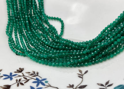 3 mm Faceted Round Tiny Green Onyx Gemstone Beads Genuine Natural Quartz Loose Beads 13 Inches Strand #4651