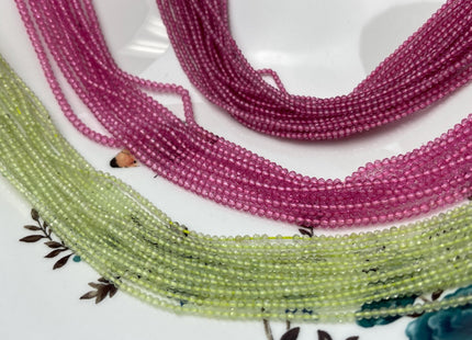 1x2mm 2x3mm Faceted Rondelle Pink Tourmaline Or Green Peridot Gemstone Beads 13 Inches #4648