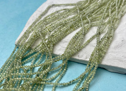 2mm 3mm Faceted Round Tiny Green Prehnite Gemstone Beads Genuine 13 Inches Strand #4647