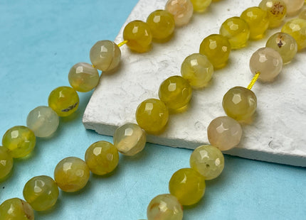 10 mm 12 mm Faceted Round Agate Gemstone Beads Heat Treated Mixed Yellow Color Natural Gemstone Agate 15.5 Inches Strand #4625