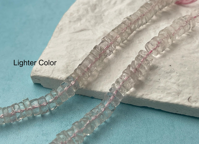 6mm 7mm All Natural Pink Amethyst Faceted Rondelle Heishi Beads 4 Inches #4652