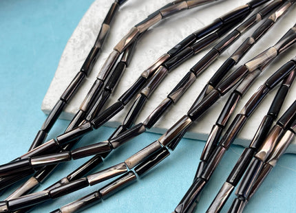 4x13 mm Tube Shape Natural Mother of Pearl Beads Genuine Black Color MOP Loose Beads 15.5 Inches Strand #4641