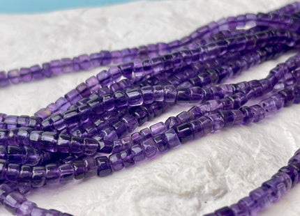 4-5mm Natural Purple Amethyst Smooth Heishi Tyre Gemstone Beads 16 Inches Strand #4663