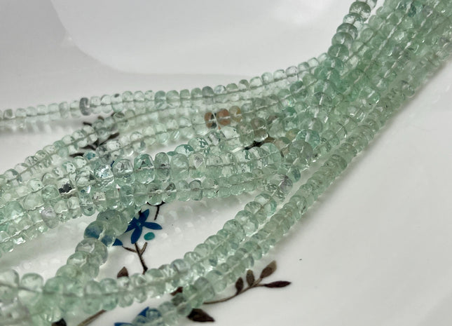 4 mm 5 mm 6 mm 8 mm All Natural Green Amethyst Faceted Rondelle Beads Top Quality Gemstone Loose Beads 4 Inches #4654