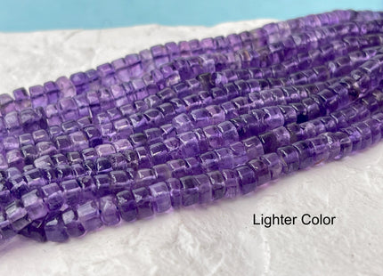 5-7mm Natural Purple Amethyst Smooth Heishi Tyre Gemstone Beads 16 Inches Strand #4664