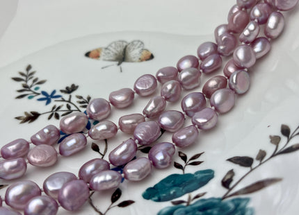 8x10mm 40/54 Or 64 Inches Hand Knotted Lavender Purple Color Rice Nugget Freshwater Pearl Long Necklaces #P2876