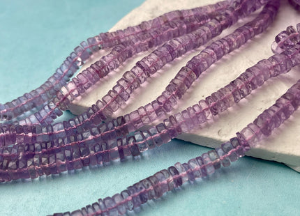6 mm 7 mm 8 mm All Natural Pink Amethyst Faceted Rondelle Heishi Beads Top Quality Gemstone Loose Beads 4 Inches #4657