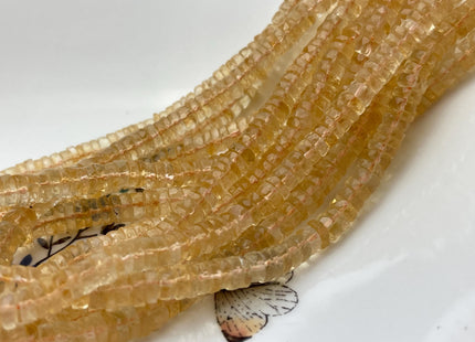 5 mm 6 mm 7 mm All Natural Honey Citrine Faceted Rondelle Heishi Beads Top Quality Gemstone Loose Beads 4 Inches #4655
