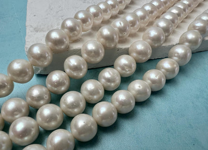 10-11 mm AA Natural White Semi Round Freshwater Pearl Beads Genuine High Luster White Cultured Freshwater Pearls #1651