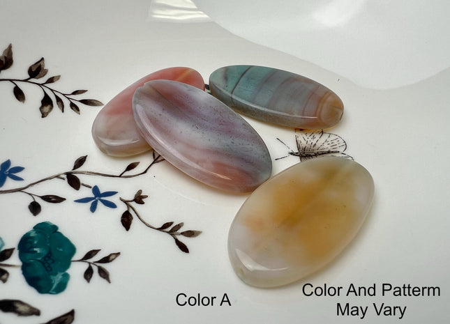 25x50mm AAA Natural Color Smooth Oval Dragon Skin Agate Gemstone Beads Natural Blue Green Color Agate Gemstone Beads #4645