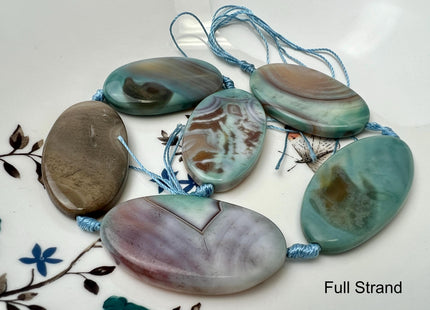25x50mm AAA Natural Color Smooth Oval Dragon Skin Agate Gemstone Beads Natural Blue Green Color Agate Gemstone Beads #4645
