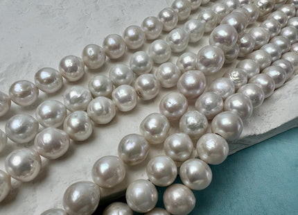 9.5-10 mm AA Natural White Edison Freshwater Pearl Beads High Luster Genuine Baroque Off Round Edison Pearls #P2878