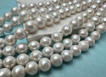9.5-10 mm AA Natural White Edison Freshwater Pearl Beads High Luster Genuine Baroque Off Round Edison Pearls #P2878