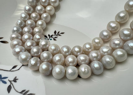 10-11 mm AA Natural White W/Slightly Pink And Gray Luster Edison Freshwater Pearl Beads High Luster Genuine Off Round Edison Pearl #P2877