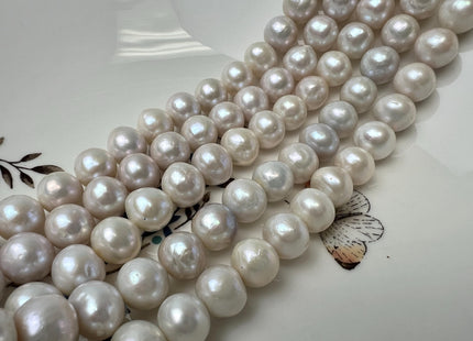 10-11 mm AA Natural White W/Slightly Pink And Gray Luster Edison Freshwater Pearl Beads High Luster Genuine Off Round Edison Pearl #P2877