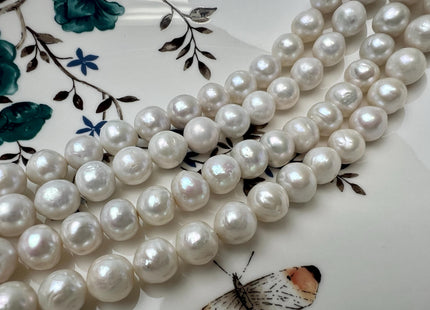 9.5-10 mm Natural White Edison Freshwater Pearl Beads High Luster Genuine Baroque Edison Pearls #P2879
