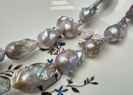17-18x20-30 AAA Natural Mauve Pink Jumbo Baroque Freshwater Pearl High Luster Quality Genuine Baroque Freshwater Pearl #1518