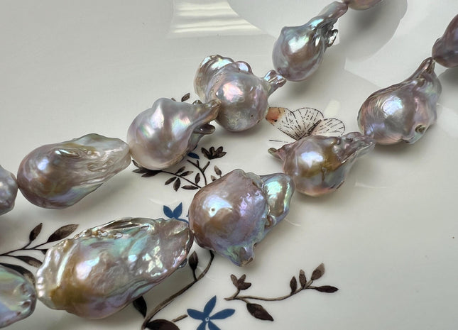 17-18x20-30 AAA Natural Mauve Pink Jumbo Baroque Freshwater Pearl High Luster Quality Genuine Baroque Freshwater Pearl #1518