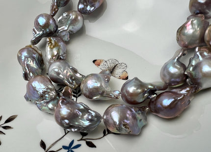 17-18x20-30 AAA Natural Mauve Pink Jumbo Baroque Freshwater Pearl High Luster Quality Genuine Baroque Freshwater Pearl #1518