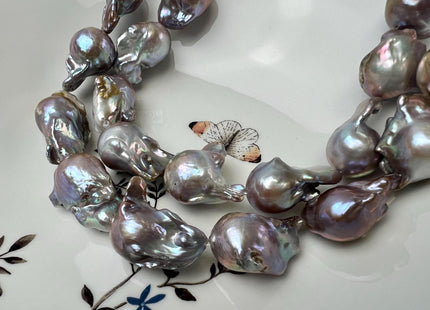17-18x20-30 AAA Natural Mauve Pink Jumbo Baroque Freshwater Pearl High Luster Quality Genuine Baroque Freshwater Pearl #1518