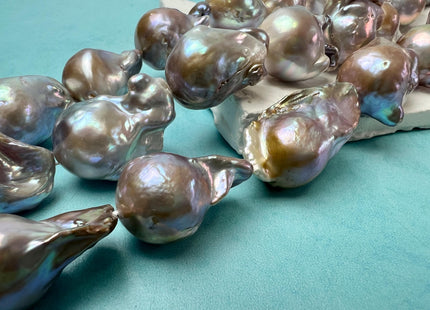 17-18x20-30 AAA Natural Mauve Pink Jumbo Baroque Freshwater Pearl High Luster Quality Genuine Baroque Freshwater Pearl #1518