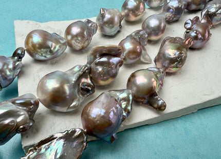 17-18x20-30 AAA Natural Mauve Pink Jumbo Baroque Freshwater Pearl High Luster Quality Genuine Baroque Freshwater Pearl #1518