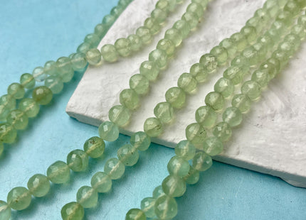 6 mm 7 mm 8 mm All Natural Green Prehnite Faceted Round Beads Top Quality Gemstone Loose Beads 5 Inches #4673