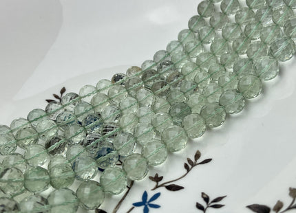 5 mm 6 mm 7 mm 8 mm 9 mm 10 mm All Natural Green Amethyst Faceted Round Beads Top Quality Gemstone Loose Beads 5 Inches #4671