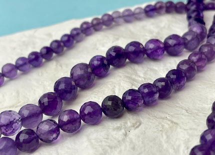 6 mm 7 mm 8 mm 9 mm 10 mm 11 mm All Natural Shaded Purple Amethyst Faceted Round Beads Top Quality Gemstone Loose Beads 5 Inches #4662