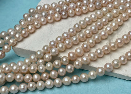 7 mm AA Natural Pale Pink Potato Freshwater Pearls Genuine High Luster Natural Pink Color Freshwater Pearls #P2884
