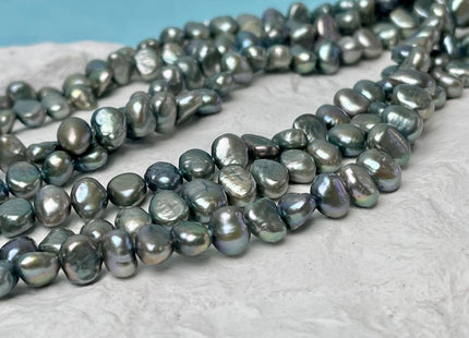 7x9 mm AA Very Rare Grayish Green Color Freshwater Pearl Beads Genuine Freshwater Potato Nugget Pearl #2885