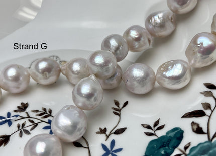 14-18mm AAA Very Rare Jumbo Natural White Freshwater Edison Pearls Top Quality Super High Luster White Baroque Pearls 22-24 Beads #P2871