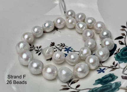 14-18mm AA Very Rare Jumbo Natural White Freshwater Edison Pearls Top Quality Super High Luster White Baroque Pearls 23-28 Beads #P2891